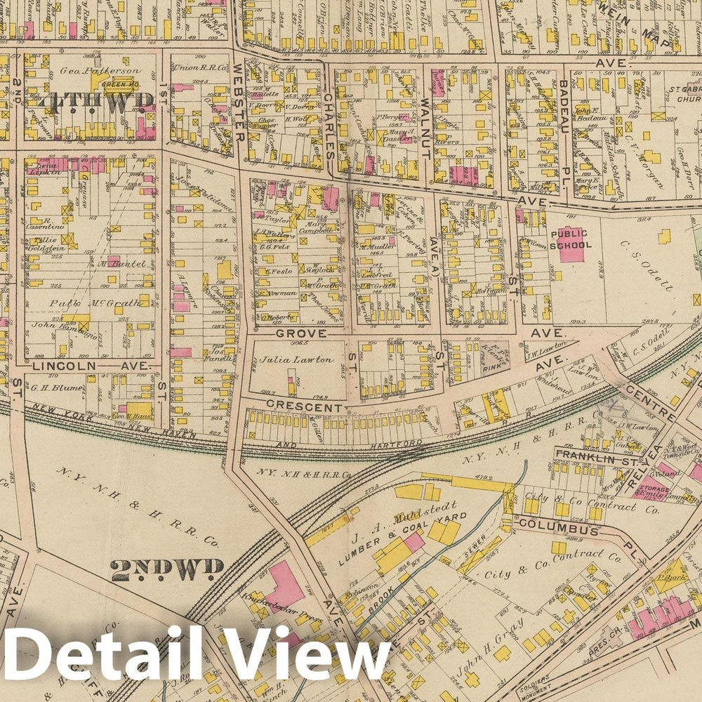 Historic Map : Atlas of Westchester County, NY, Vol. 1, New Rochelle 1910 Plate 021 , Vintage Wall Art