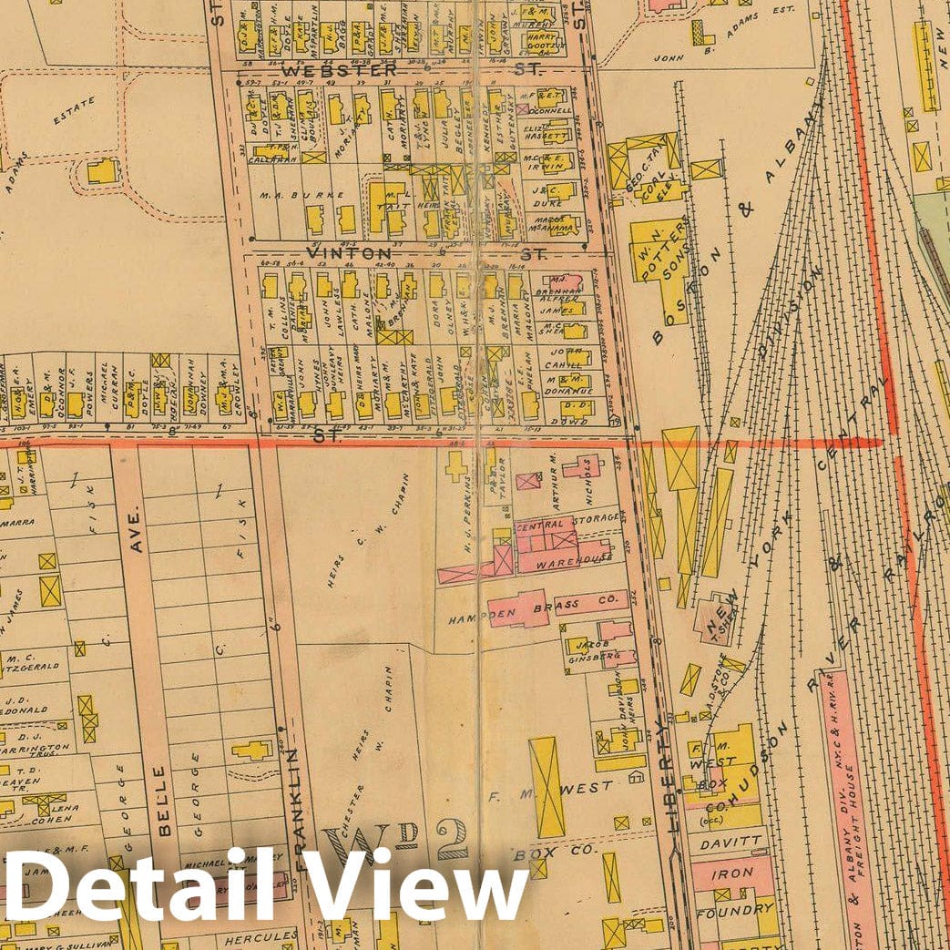 Historic Map : Atlas City of Springfield and The Town of Longmeadow 1910 Plate 016 , Vintage Wall Art