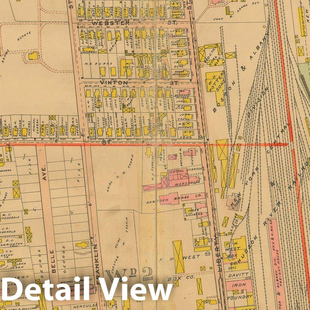 Historic Map : Atlas City of Springfield and The Town of Longmeadow 1910 Plate 016 , Vintage Wall Art