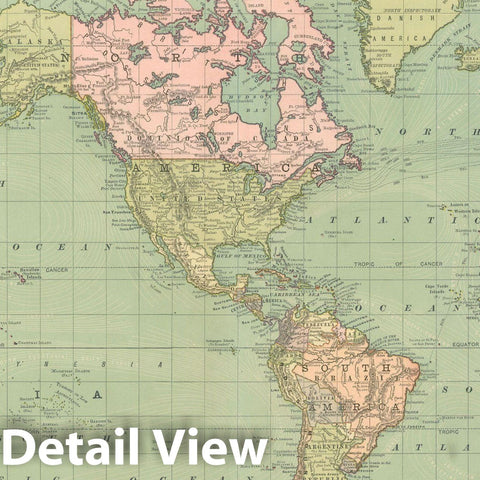 Historic Map : Rand McNally's Atlas World, World Map 1891 , Vintage Wall Art