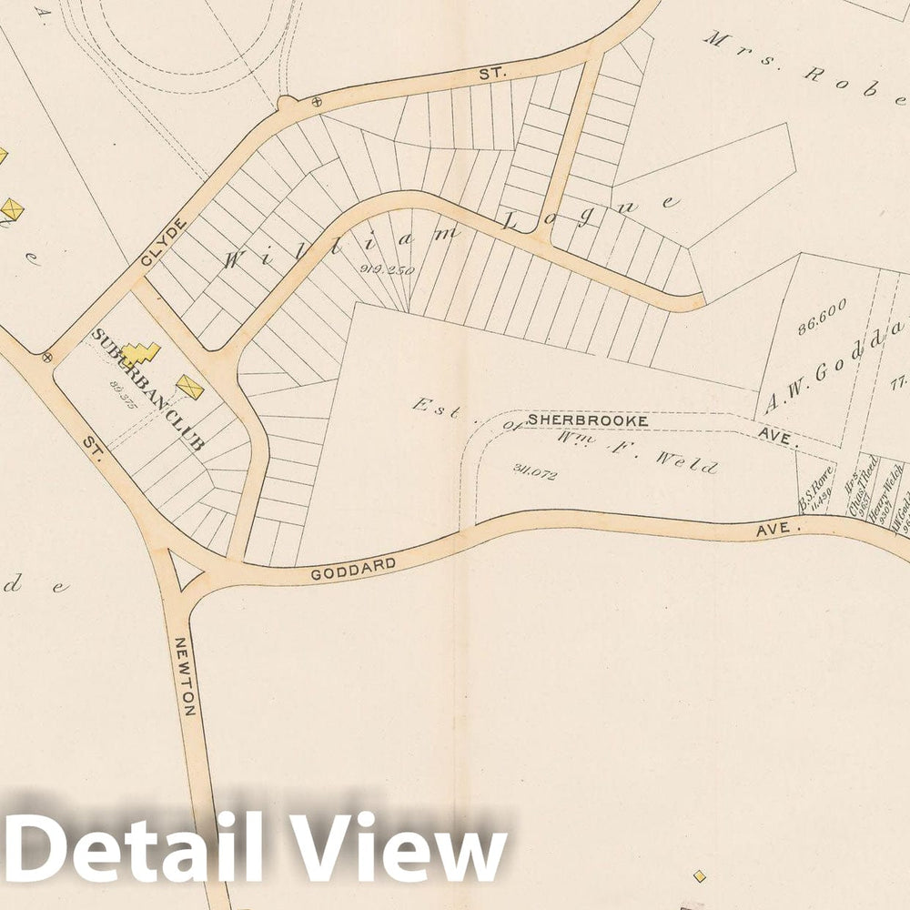 Historic Map : Atlas Town of Brookline, Brookline 1893 Plate 021 , Vintage Wall Art