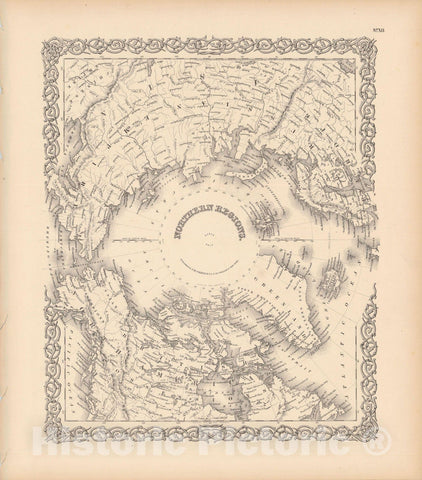 Historic Map : North America & Asia & Europe 1856 , Colton's Atlas World , Vintage Wall Art