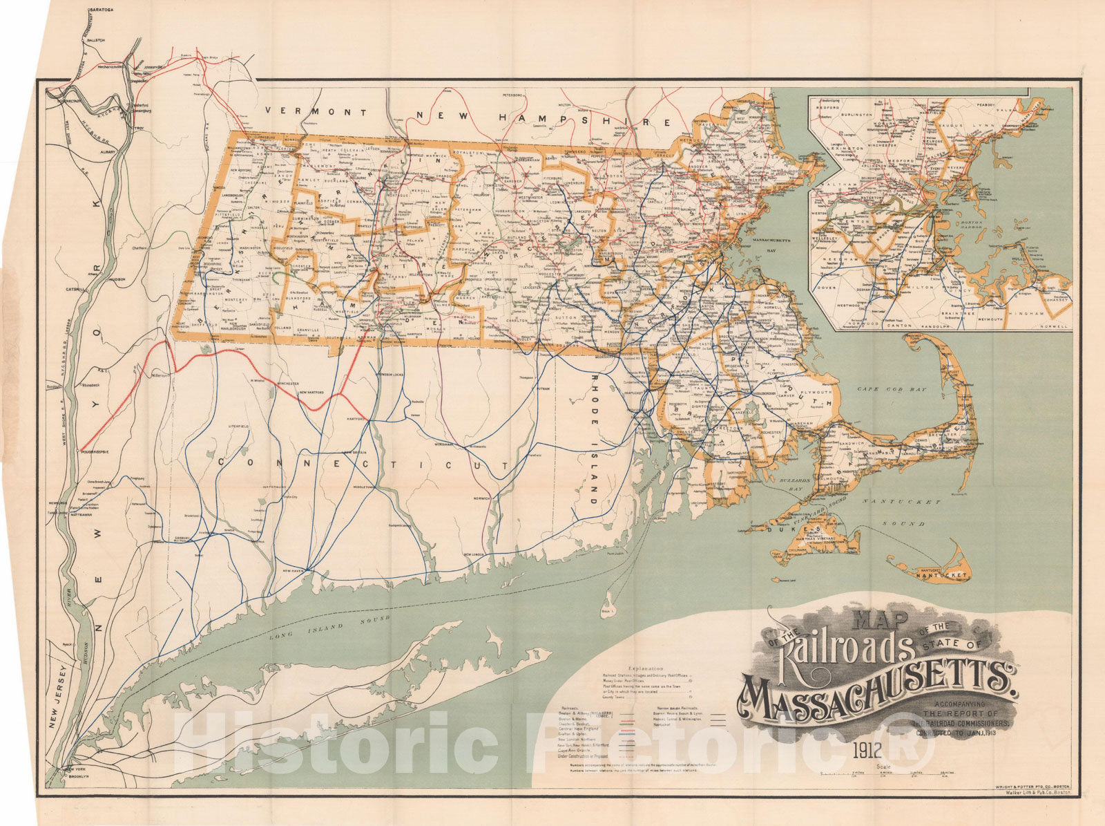 Historic Map : Massachusetts Railroad Commission Maps, Railroads of Ma ...