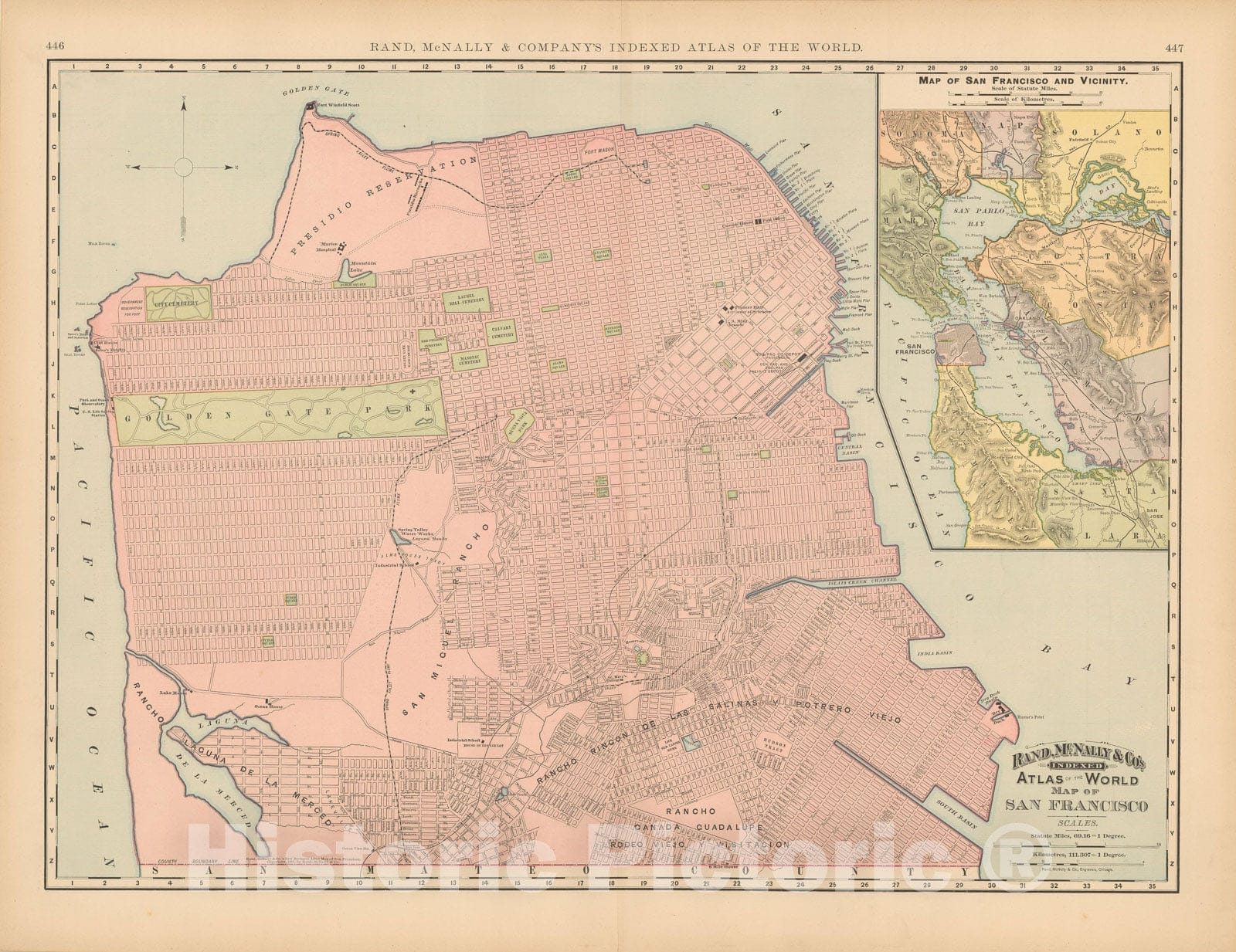 Historic Map : San Francisco 1894 , Vintage Wall Art