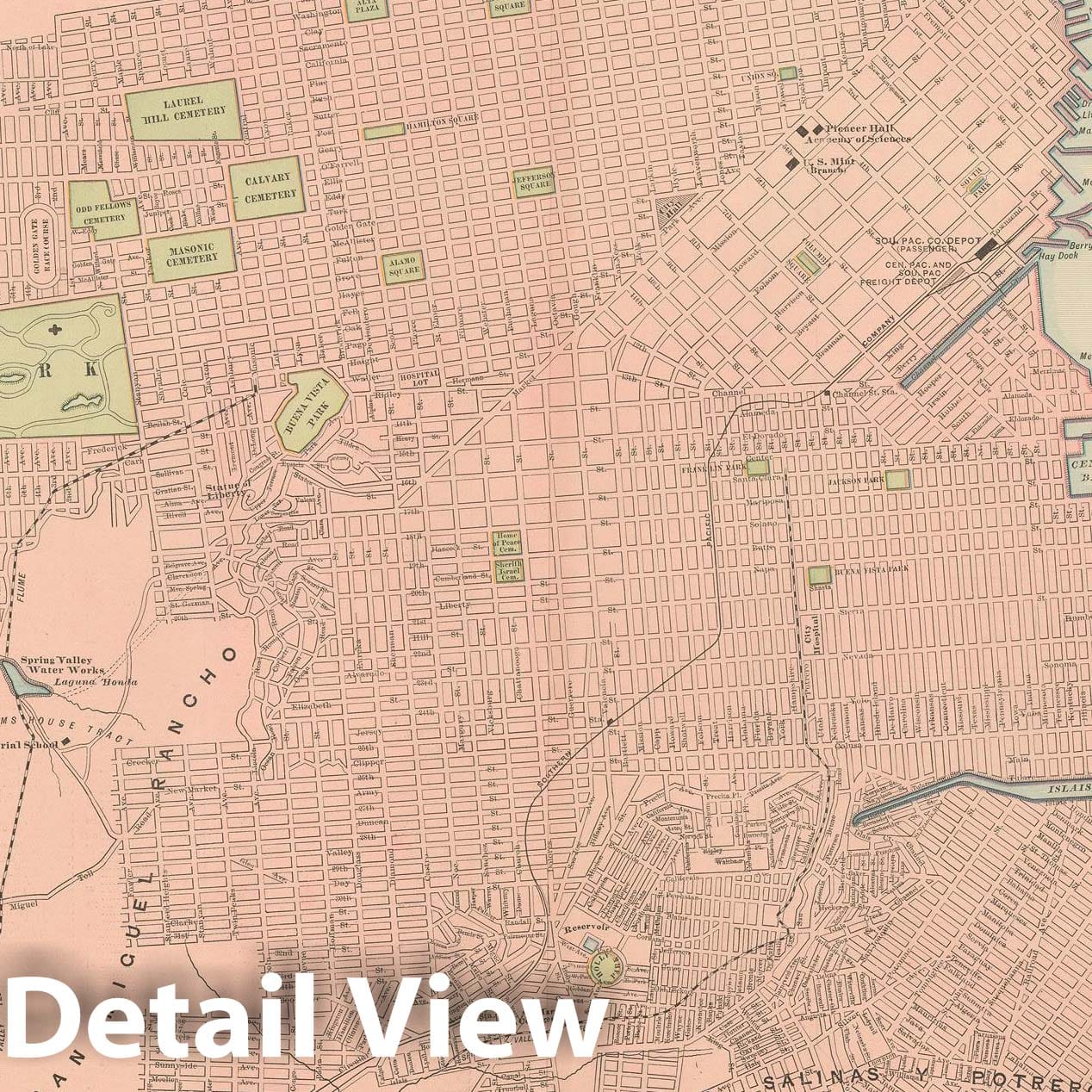 Historic Map : San Francisco 1894 , Vintage Wall Art