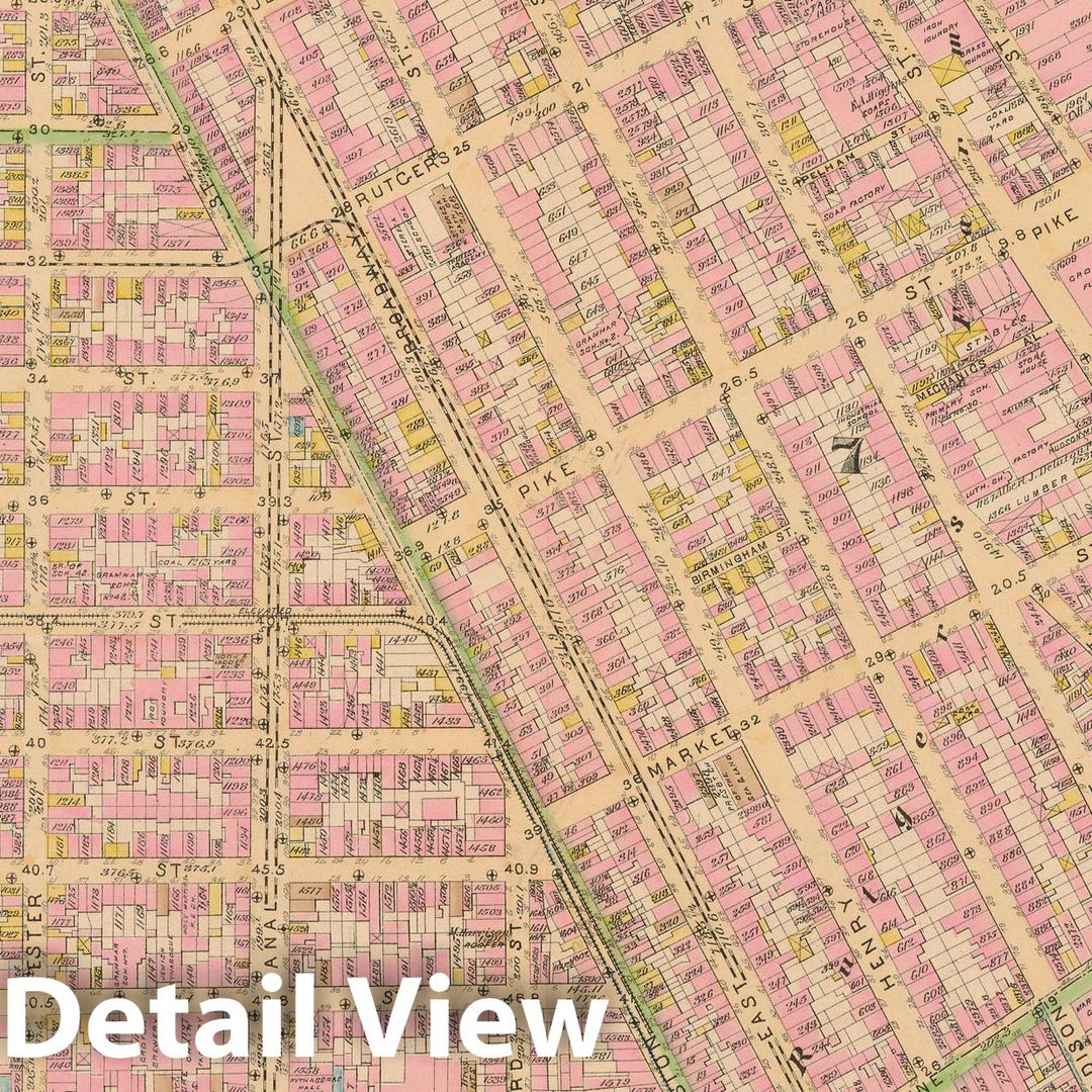 Historic Map : Manhattan & New York City 1885 Plate 005 , Robinson's Atlas City of New York , Vintage Wall Art