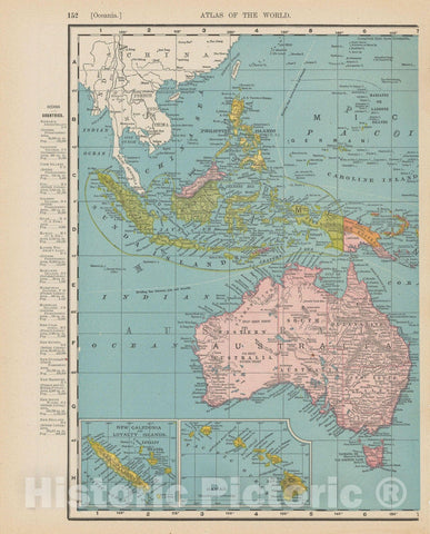 Historic Map : Australia 1900 , Universal Atlas World , Vintage Wall Art