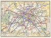 Historic Map : Europe, Paris Metro 1979 Transit Railroad Catography , Vintage Wall Art