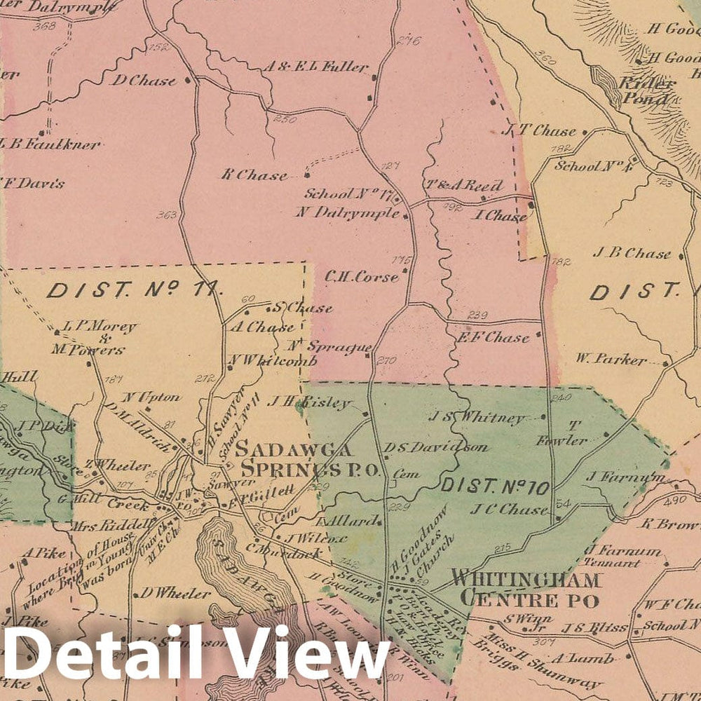 Historic Map : Atlas of Windham County, VT, Whitingham 1869 , Vintage Wall Art