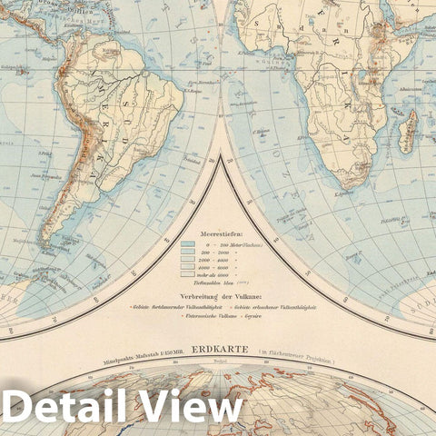 Historic Map : World Map 1899 , Andrees Allgemeiner Handatlas , Vintage Wall Art