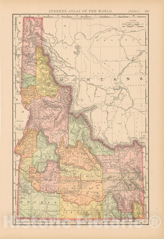 Historic Map : United States Maps, Idaho 1894 , Vintage Wall Art