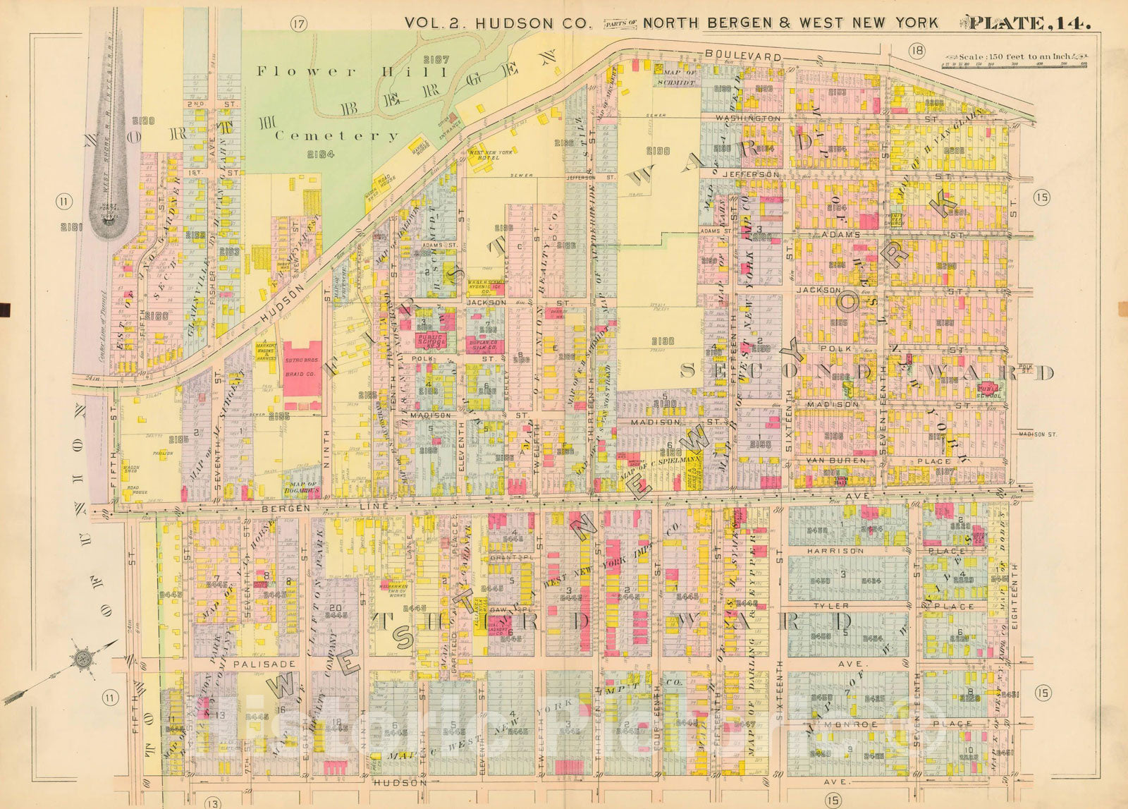 Historic Map Atlas of Hudson County New Jersey, North Bergen 1909 Pl