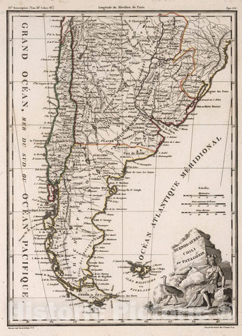Historic Map : Argentina,Buenos-Aires, Chili et Patagonia. 1812 , Vintage Wall Art