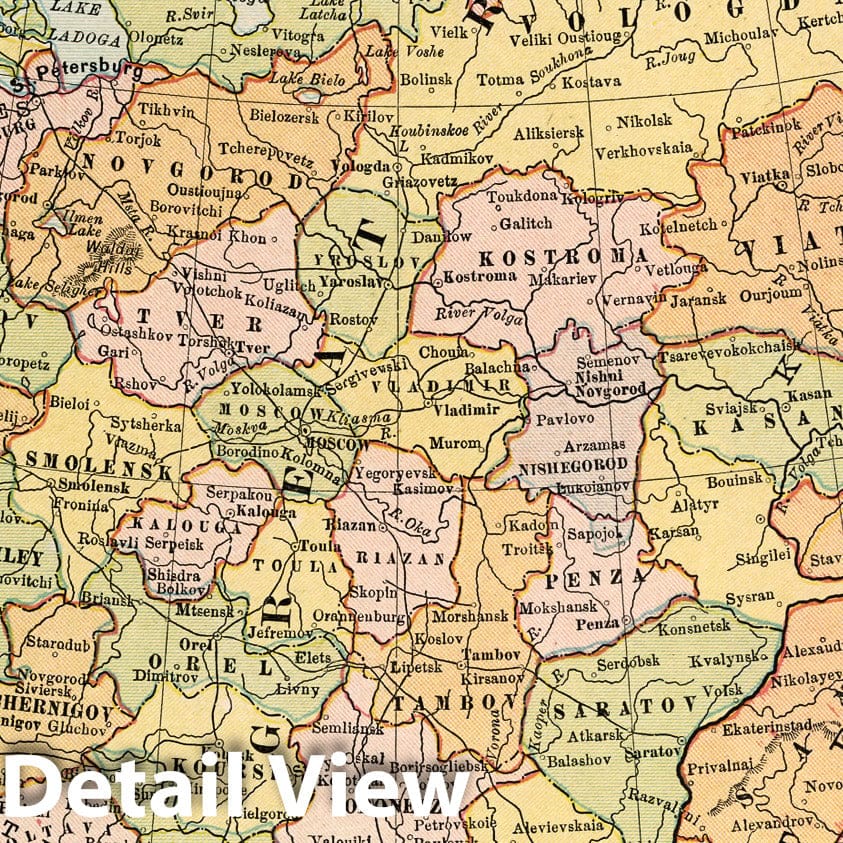 Historic Map : World Atlas Map, Russia. 1882 - Vintage Wall Art