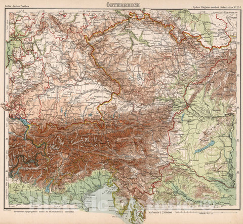 Historic Map : Austria,No. 25a. Osterreich. 1902 , Vintage Wall Art