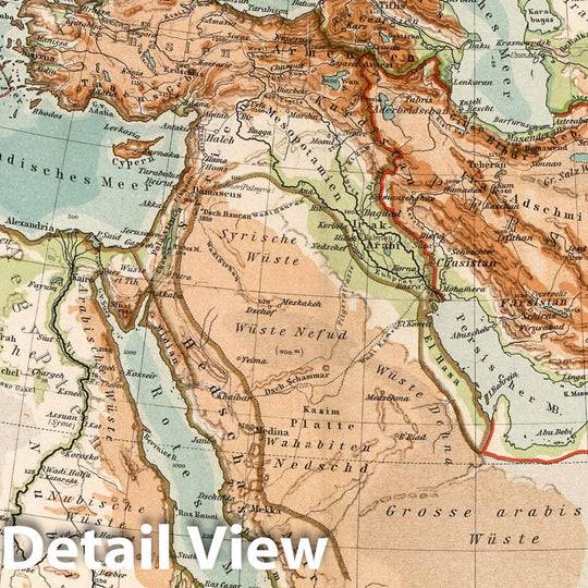 Historic Map : Saudi Arabia, Middle EastNo. 37. Vorderasien. 1902 , Vintage Wall Art