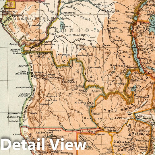 Historic Map : Madagascar, Southern AfricaNo. 41a. Mittel- und Sud-Afrika. 1902 , Vintage Wall Art