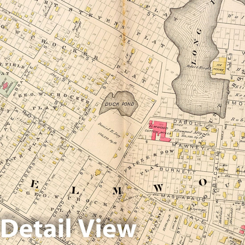 Historic Map : Providence (R.I.), City Atlas Map, Plate 16. Part of Ward 9, Providence. 1882 - Vintage Wall Art