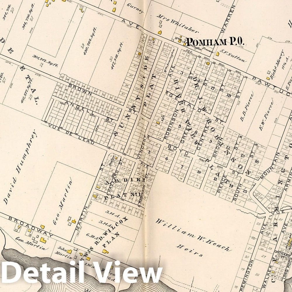 Historic Map : East Providence (R.I.), City Atlas Map, Plate 22. Part of Town of East Providence. 1882 - Vintage Wall Art
