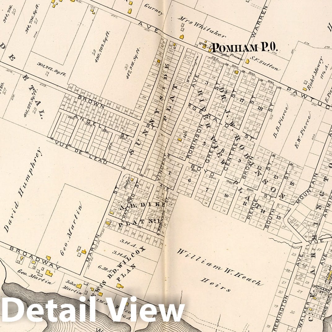 Historic Map : East Providence (R.I.), City Atlas Map, Plate 22. Part of Town of East Providence. 1882 - Vintage Wall Art