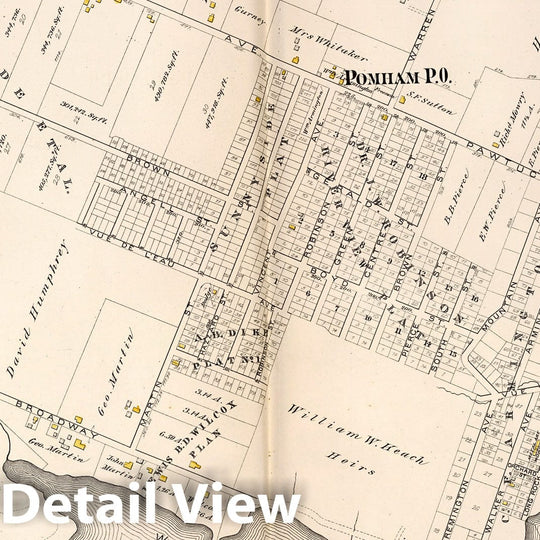 Historic Map : East Providence (R.I.), City Atlas Map, Plate 22. Part of Town of East Providence. 1882 - Vintage Wall Art