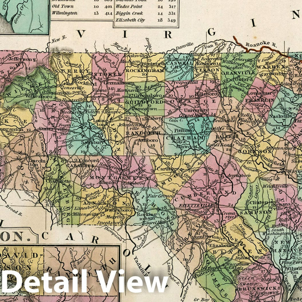 Historic Map : World Atlas Map, North Carolina. 1833 - Vintage Wall Art