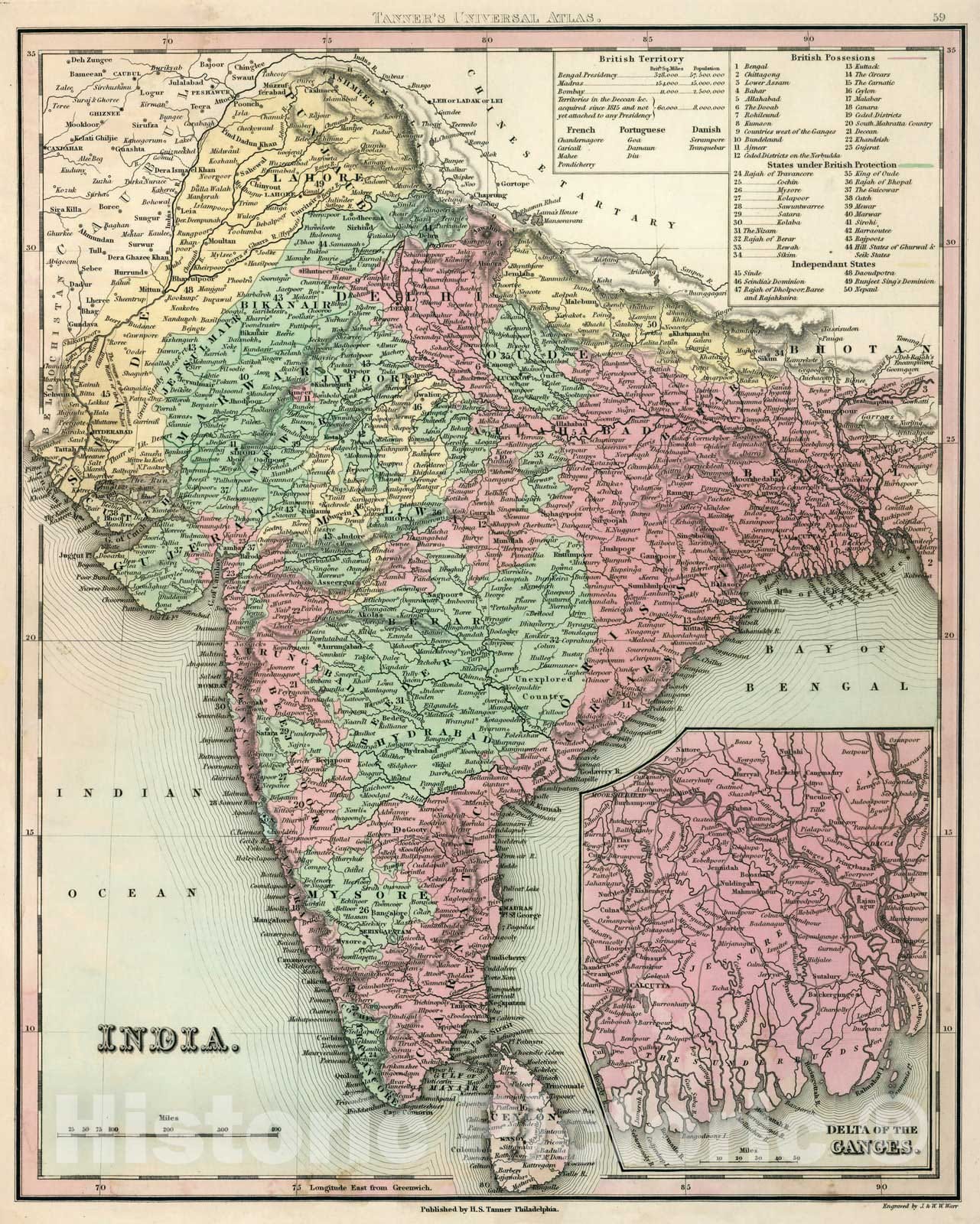 Historic Map : World Atlas Map, India. 1836 - Vintage Wall Art ...