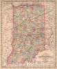 Historic Map : A New Map of the State of Indiana : Published by Charles Desilver, 1859 - Vintage Wall Art