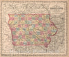 Historic Map : A New Map of the State of Iowa : Published by Charles Desilver, 1859 - Vintage Wall Art