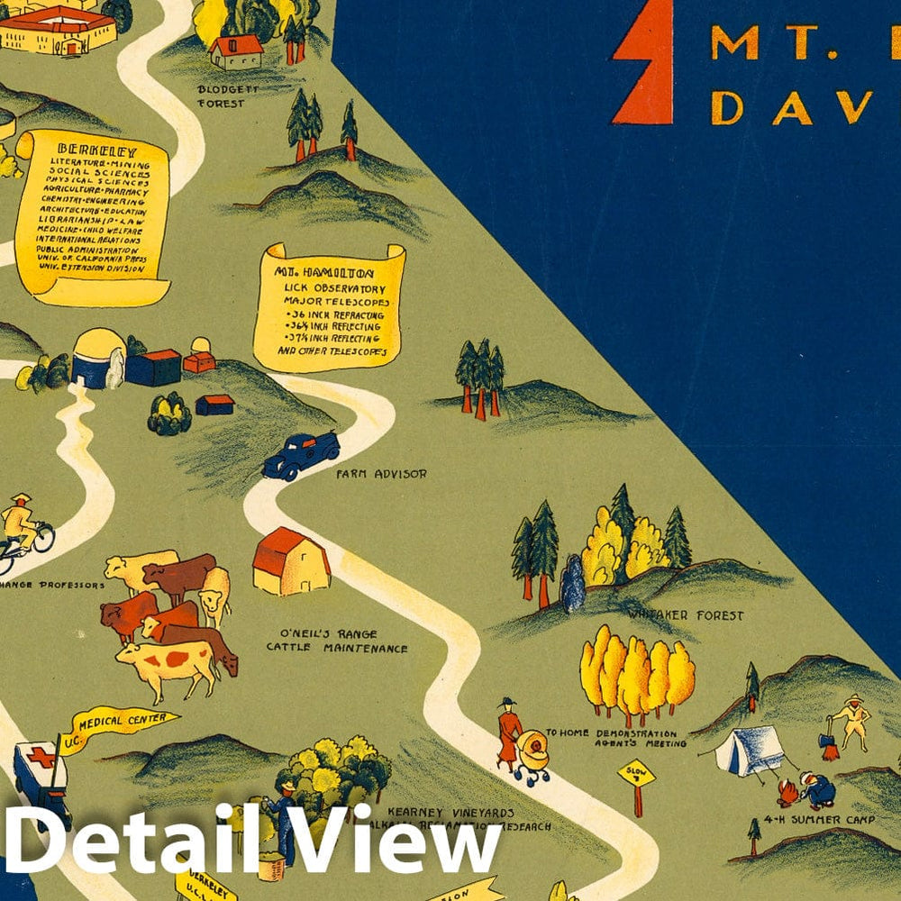 Historic Map : Map of the University of California, 1939 - Vintage Wall Art