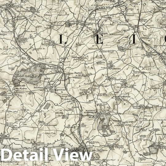 Historic Map : 155 Atherstone (Hills) 1899 - Vintage Wall Art
