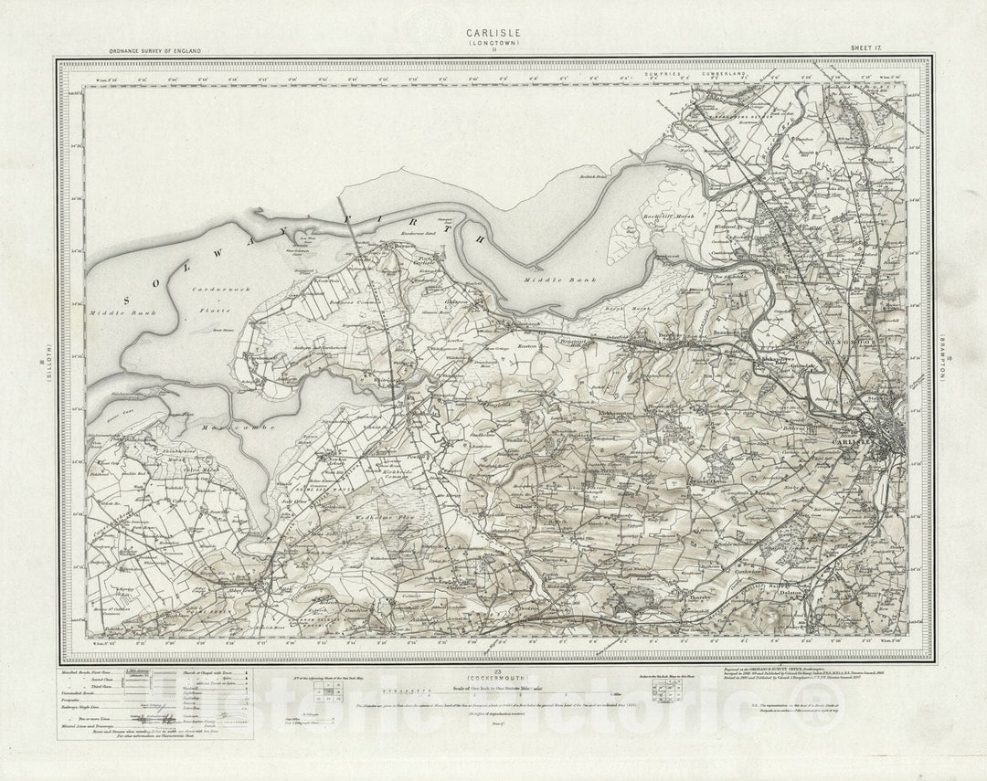 Historic Map : 17 Carlisle (Hills) 1897 - Vintage Wall Art
