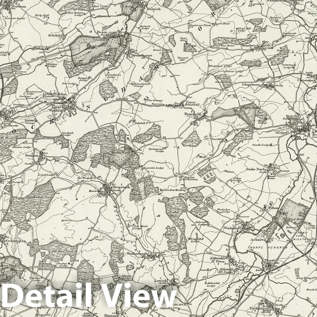 Historic Map : 171 Kettering 1898 - Vintage Wall Art