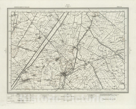 Historic Map : 173 Ely (Hills) 1898 - Vintage Wall Art