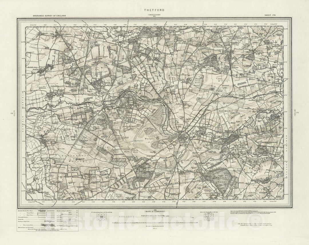 Historic Map : 174 Thetford (Hills) 1898 - Vintage Wall Art