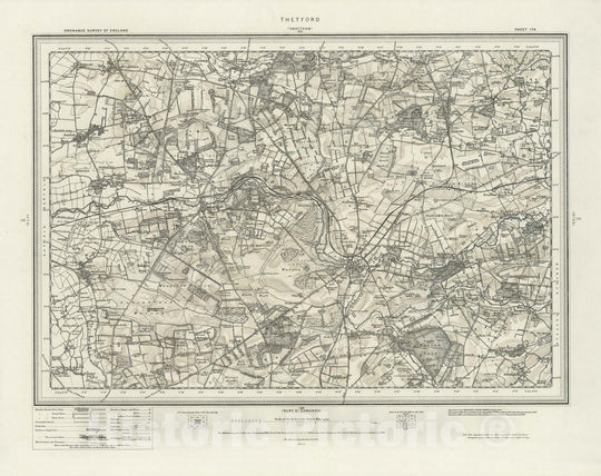 Historic Map : 174 Thetford (Hills) 1898 - Vintage Wall Art