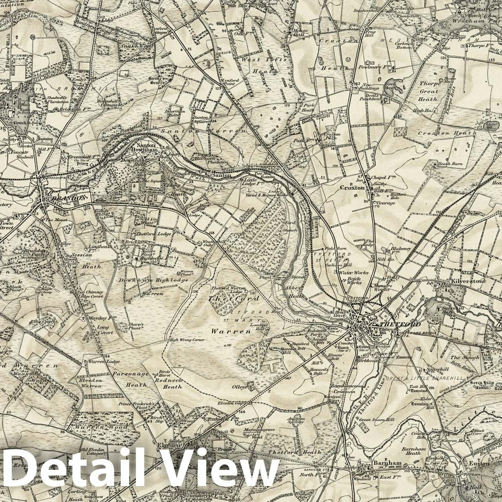 Historic Map : 174 Thetford (Hills) 1898 - Vintage Wall Art