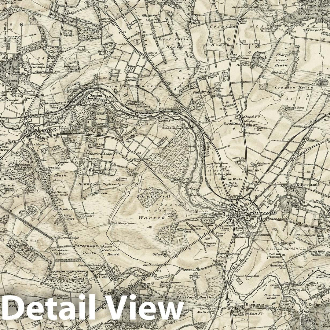 Historic Map : 174 Thetford (Hills) 1898 - Vintage Wall Art