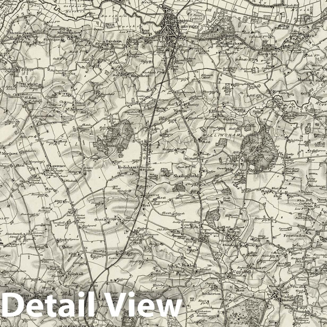 Historic Map : 176 Lowestoft 1899 - Vintage Wall Art