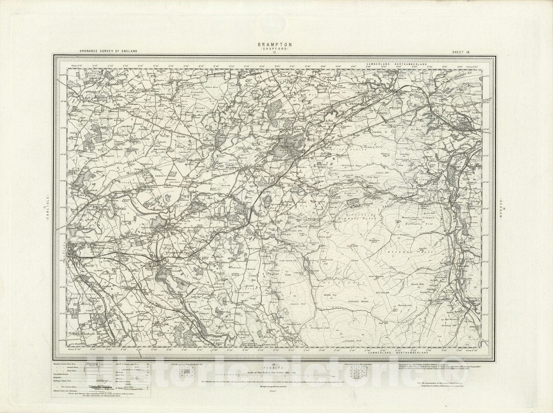 Historic Map : 18 Brampton 1898 - Vintage Wall Art