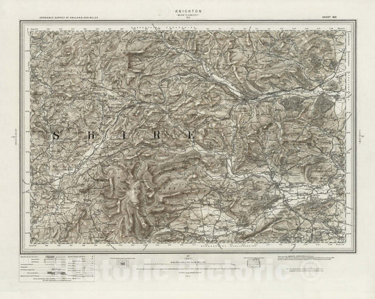 Historic Map : 180 Knighton (Hills) 1899 - Vintage Wall Art