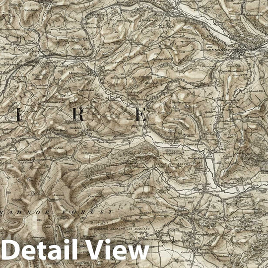 Historic Map : 180 Knighton (Hills) 1899 - Vintage Wall Art