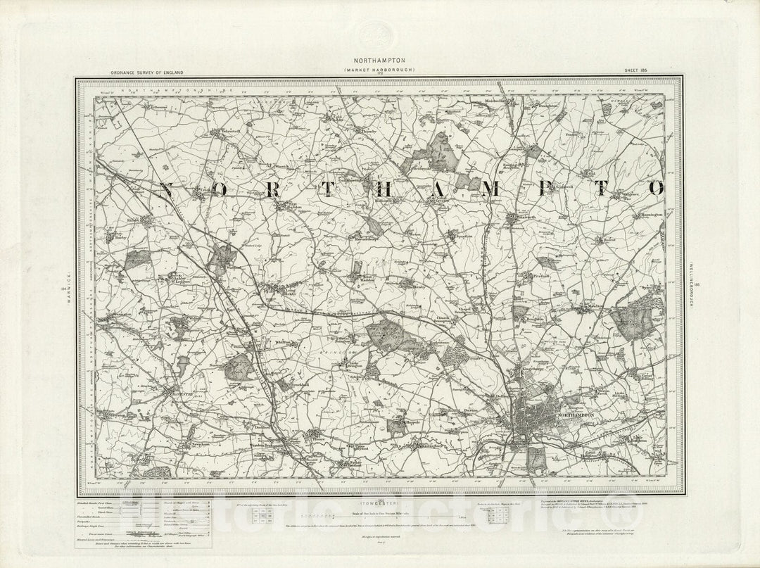 Historic Map : 185 Northampton 1899 - Vintage Wall Art