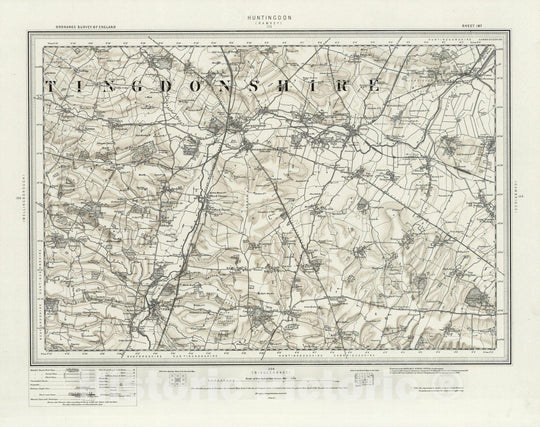 Historic Map : 187 Huntingdon (Hills) 1899 - Vintage Wall Art