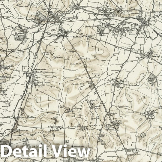 Historic Map : 187 Huntingdon (Hills) 1899 - Vintage Wall Art