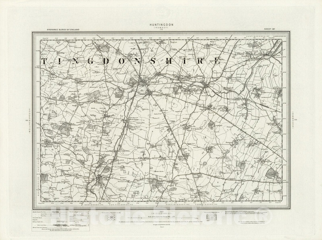 Historic Map : 187 Huntingdon 1899 - Vintage Wall Art