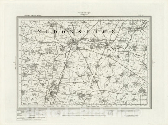 Historic Map : 187 Huntingdon 1899 - Vintage Wall Art