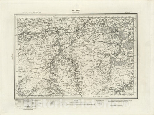 Historic Map : 19 Hexham 1897 - Vintage Wall Art