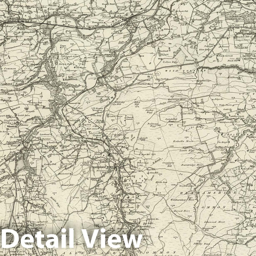 Historic Map : 19 Hexham 1897 - Vintage Wall Art