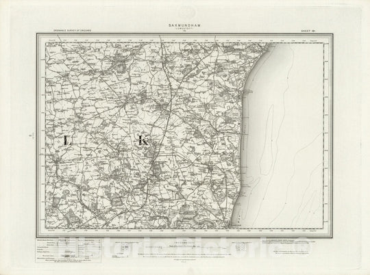 Historic Map : 191 Saxmundham 1898 - Vintage Wall Art